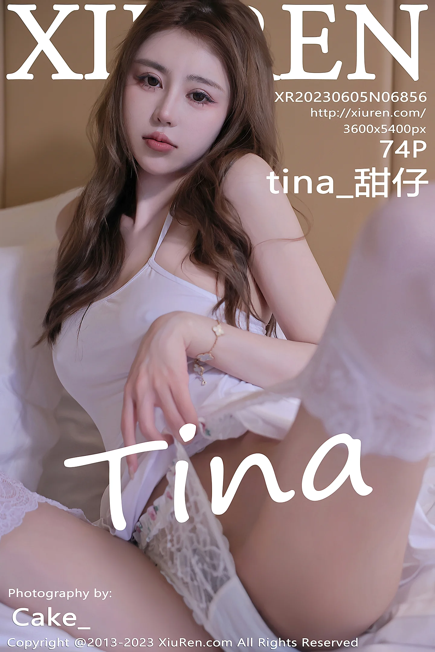 [XiuRen秀人网]No.6856_模特tina_甜仔性感白色吊带短裙配蕾丝吊袜秀凹凸身材诱惑写真74P-秀人网 - XiuRen.Space